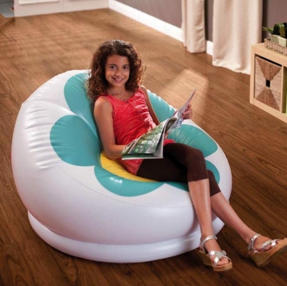 NWT Intex Inflatable Blossom Chair - Turqoise - Picture 1 of 2